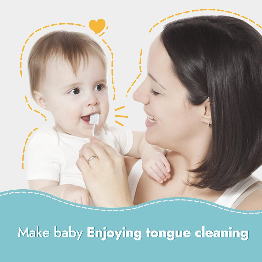 Buy now Papablic Baby Tongue Cleaner, Baby Oral Cleaner, Disposable Infant Mouth Cleaner Newborn, Upgrade Gum Cleaner with Paper Handle or Infants Ages 0-2 Years, 40 Pack at indiglob india