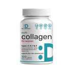 Multi Collagen Pills for Women & Men with Vitamin C, E & Biotin, 300 Capsules – Type I, II, III, V, X Hydrolyzed Collagen Peptides – 11 in 1 Formula with Saw Palmetto, Bamboo Silica, & Hyaluronic Acid