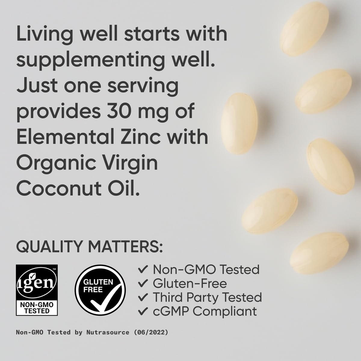Sports Research® Zinc Picolinate 30mg w/Organic Coconut Oil, 90 Softgels | High Potency Zinc Supplement for Healthy Immune & Enzyme Function - Non-GMO Tested & Gluten-Free, 90 Servings