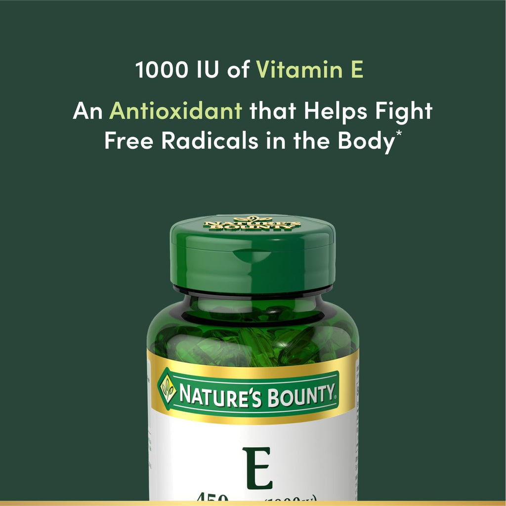 Nature's Bounty Vitamin E 1000 IU Softgels, 60 Count