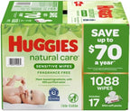 Buy now Baby Wipes, Huggies Natural Care Sensitive Baby Diaper Wipes, Unscented, Hypoallergenic, 1 Flip-Top Packs (56 Wipes Total) at indiglob india