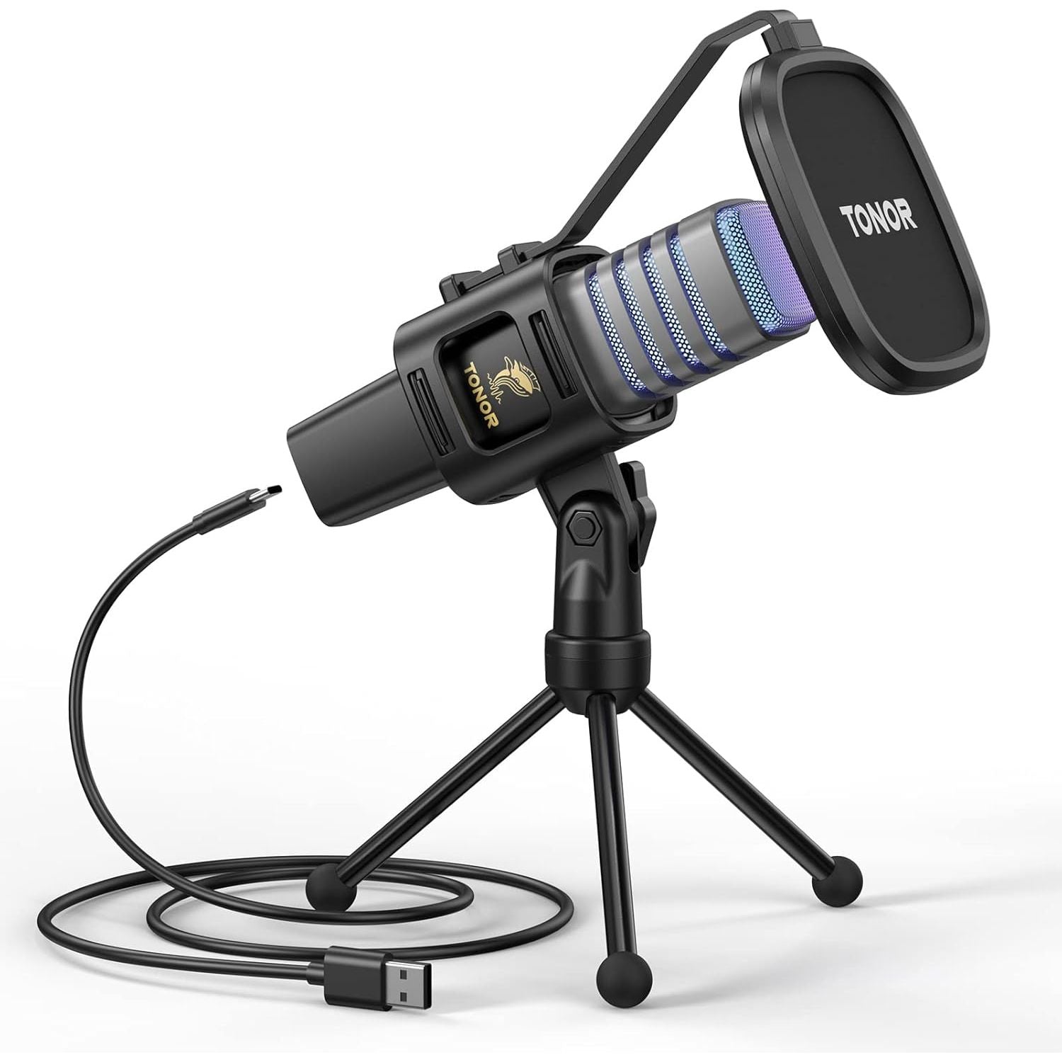 Buy now TONOR TC-777 Podcast Microphone, USB Computer Microphone, Cardioid Condenser PC Mic with Tripod Stand and Pop Filter for Podcasting, Streaming, Vocal Recording, Compatible with PC & Laptop, PS4/5 TC30S at indiglob india