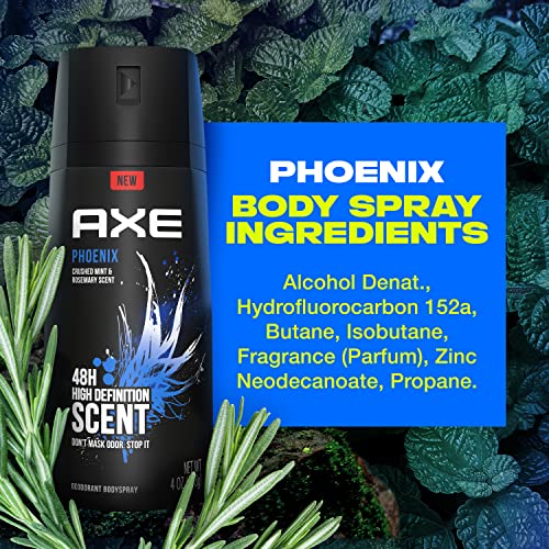 Buy now Axe Body Spray Deodorant For Long Lasting Odor Protection, Phoenix Deodorant For Men Formulated Without Aluminum 4oz 4 Count at indiglob india