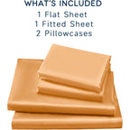 Buy now Satin Sheets King Size - 4 Pieces Luxury Silky Soft Bed Sheets, Wrinkle-Free Gold Satin Silk Sheet Set with 1 Deep Pocket Fitted Sheet, 1 Flat Sheet, 2 Pillow Cases at indiglob india