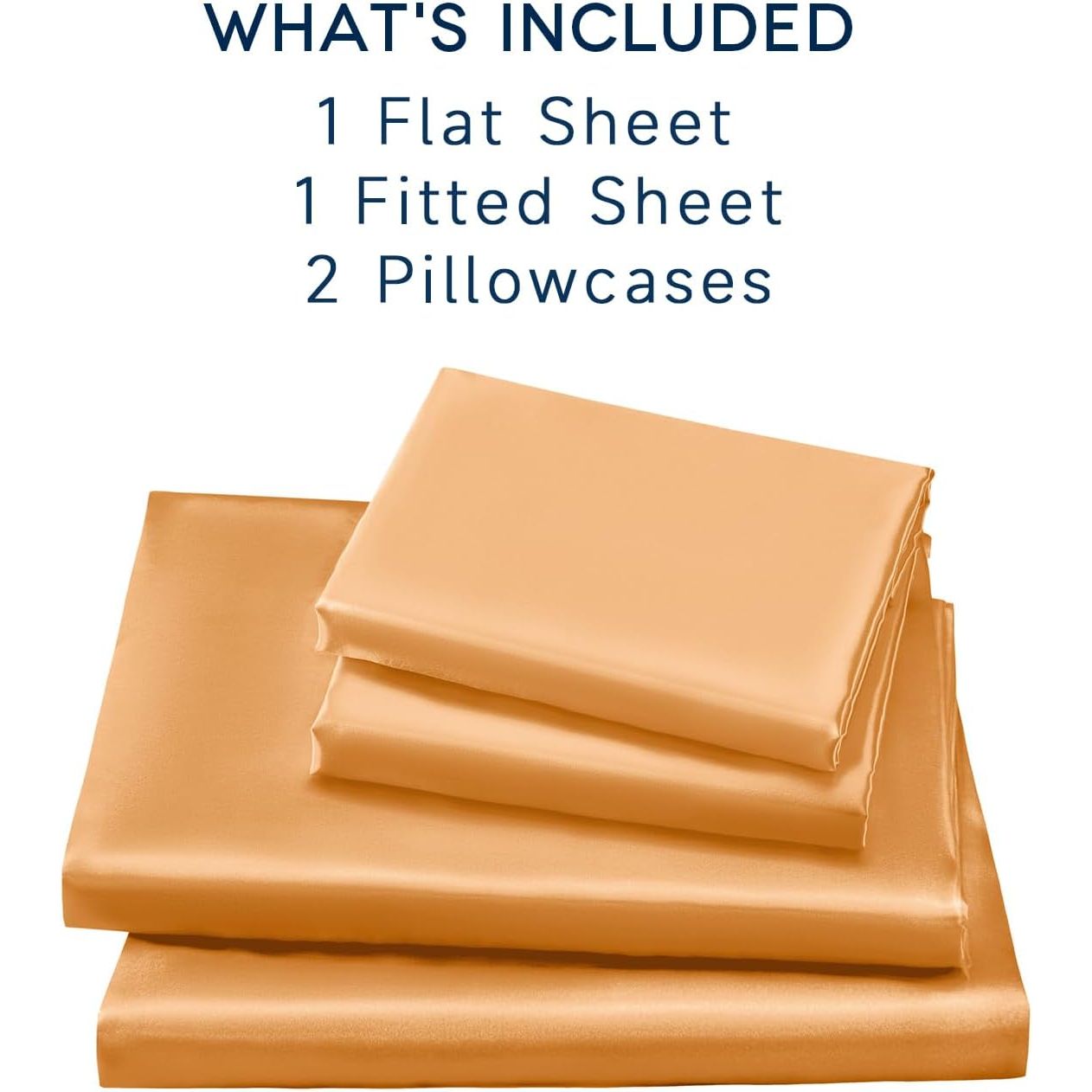 Buy now Satin Sheets King Size - 4 Pieces Luxury Silky Soft Bed Sheets, Wrinkle-Free Gold Satin Silk Sheet Set with 1 Deep Pocket Fitted Sheet, 1 Flat Sheet, 2 Pillow Cases at indiglob india