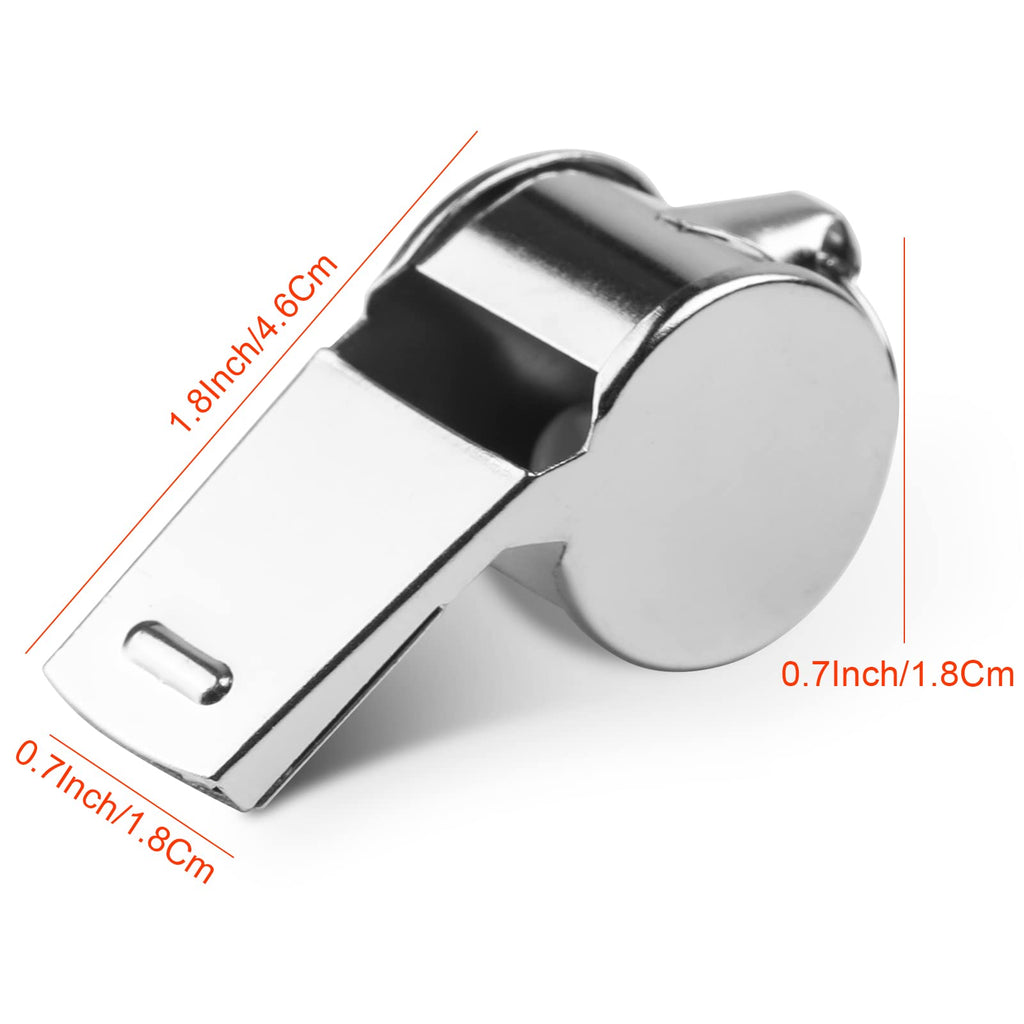 Whistle, 24 PCS Professional Stainless-Steel Whistles with Lanyards in Bulk, Very Loud Metal Sports Whistle, Perfect for Coaches, Referees, Lifeguards, Officials, and Teams, Silver