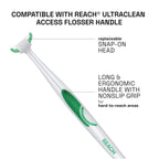 Buy now REACH Ultraclean Access Flosser Refill Heads, Mint, Plaque Remover for Teeth, Shred Resistant, for Hard to Reach Areas, Oral Care, PFAS Free, for Adults & Kids, 1 Pack, 28 Count at indiglob india