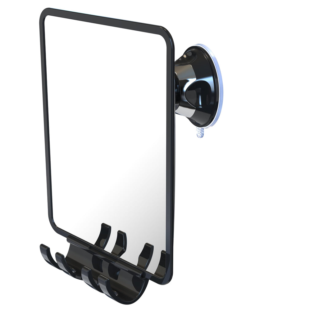 Luxo Shower Mirror, Shower Mirror fogless for Shaving with a Removable Razor Holder - Shaving Mirror for Shower with a Powerful Suction Cup - Shatterproof fogless Mirror for Shower (Chrome)