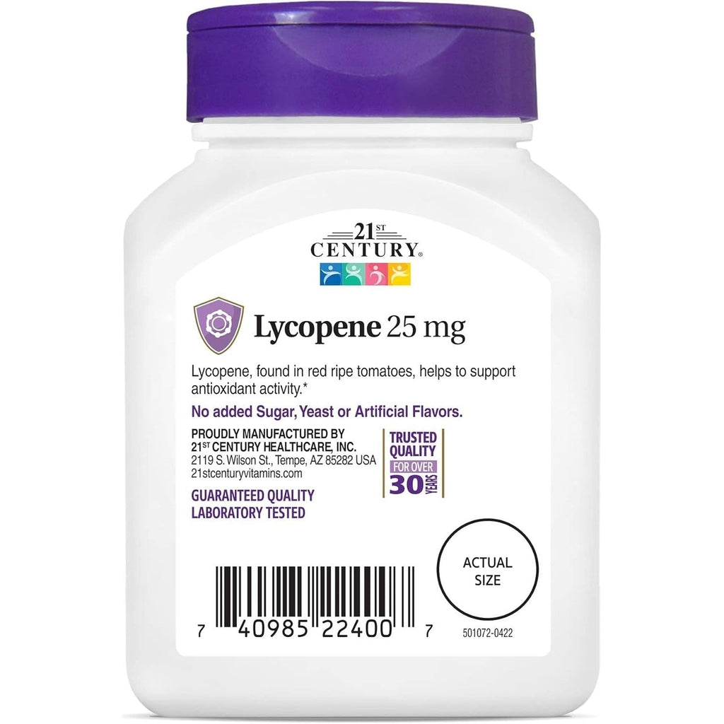 Why Indiglob is the #1 Store for 21st Century Lycopene 25 mg Tablets, 60 Count (22400)