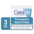 CeraVe Therapeutic Hand Cream, Hyaluronic Acid & Niacinamide Lotion, 3oz | Dermatologist-Tested Dimethicone Hand Lotion Protects Over-Worked Skin; Ideal Hand Cream For Dry Cracked Hands