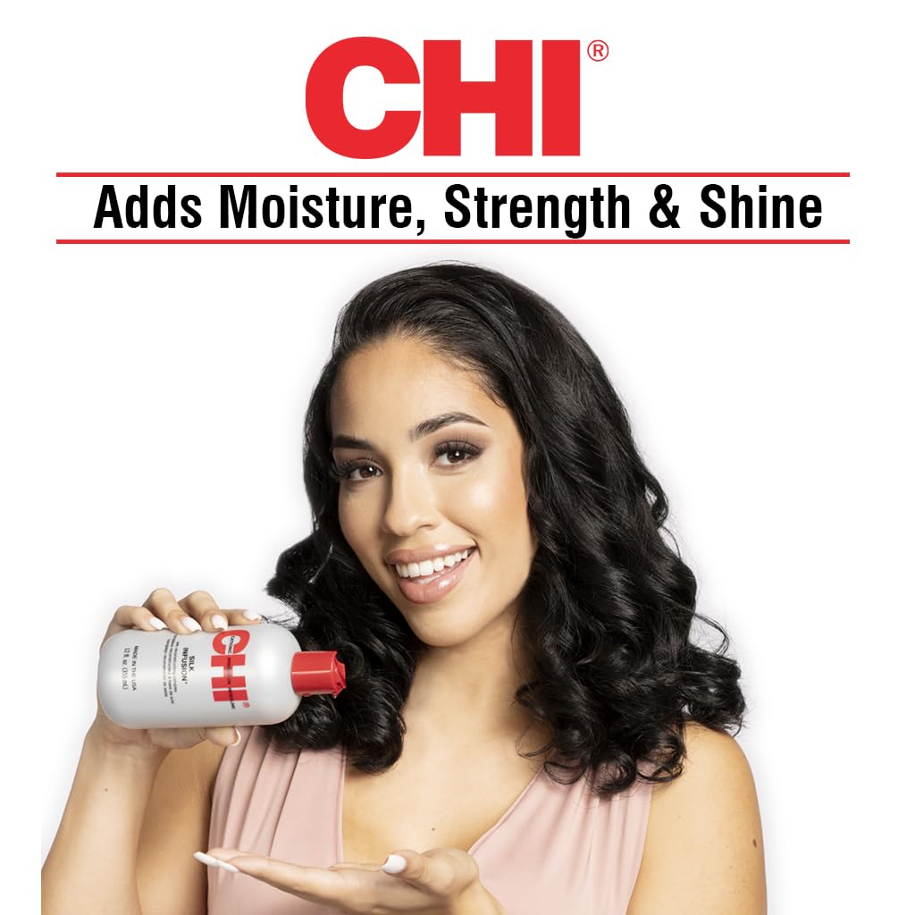 CHI Infra Silk Infusion, Silk Reconstructing Leave-In Hair Treatment for Creating Smooth, Shiny, Strong Hair, 6 Oz