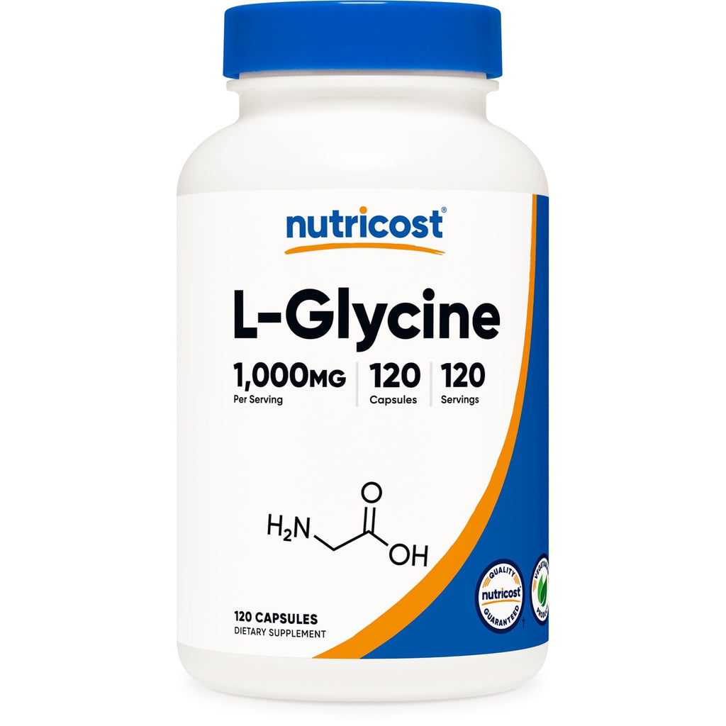 Nutricost L-Glycine 1000mg, 120 Capsules, Gluten Free | Vegetarian, GMO-Free