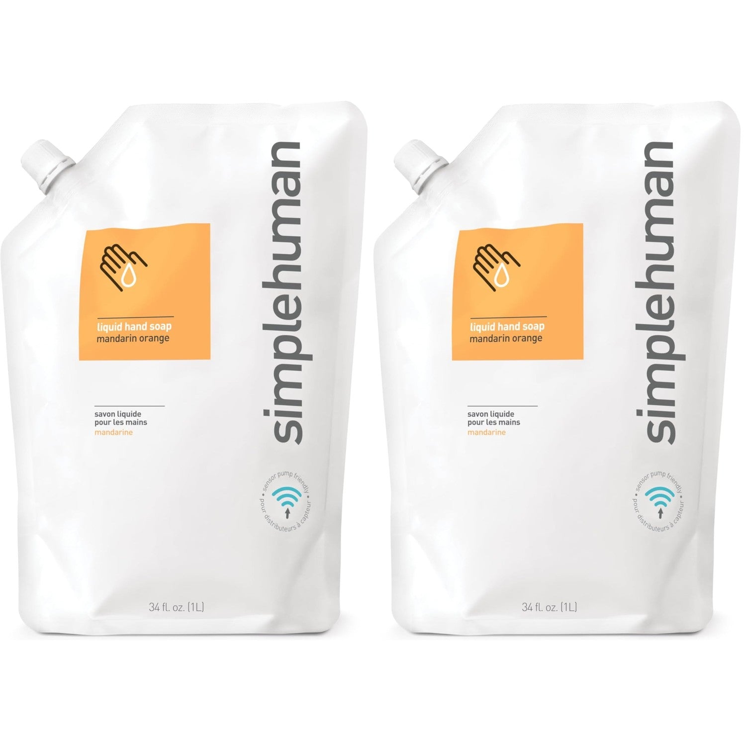 Buy now simplehuman Fragrance Free Moisturizing Liquid Hand Soap Refill Pouch, 34 Fl. Oz, Pack of 6 at indiglob india