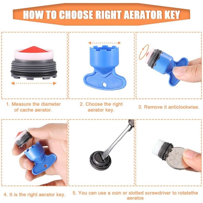 Buy now BBTO 12 Pieces Faucet Aerator Replacement for Sink and 5 Pieces Faucet Aerator Key Wrenches Removal Tool M 16.5 mm 18.5 mm 21.5 mm 24 mm High Low Flow Restrictor for Bathroom Kitchen at indiglob india