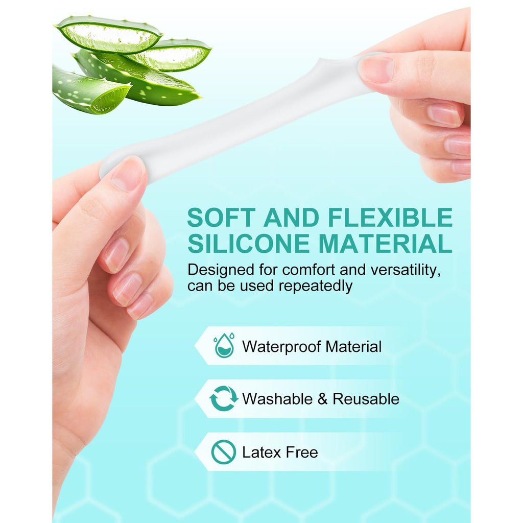 16-Pack Silicone Toe Protectors and Caps, Gel Toe Covers Bandage Sleeves for Women & Men Pain Relief, Cushion Pads for Corns, Calluses, Blisters, Toenails Loss(Clear, Mixed Sizes, 4L+8M+4S)