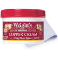 Buy now Wright's by Weiman Cream Copper and Brass Cleaner - Gently Cleans and Removes Tarnish without Scratching, Polishing Cloth Included Copper Cream with Microfiber Cloth at indiglob india