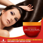 Arvazallia Hydrating Argan Oil Hair Mask & Deep Conditioner For Dry Hair | Repairs, Moisturizes, Detangles Damaged or Dry hair Leaving it Soft, Silky, and Easier to Manage. Sulfate Free 8.45oz Jar