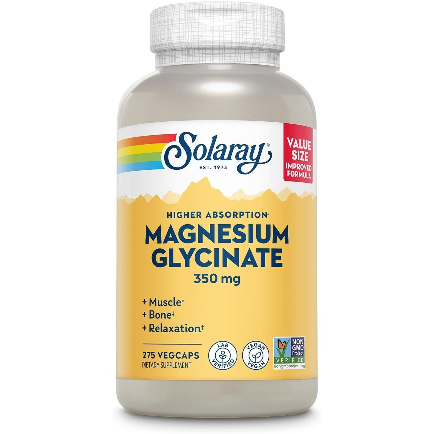 Buy now SOLARAY Magnesium Glycinate Capsules, Chelated Magnesium Bisglycinate w/BioPerine, Higher Absorption Magnesium Supplement - Bones, Muscles, Heart Support, Vegan (30 Servings, 120 VegCaps) 275 Count (Pack of 1) at indiglob india