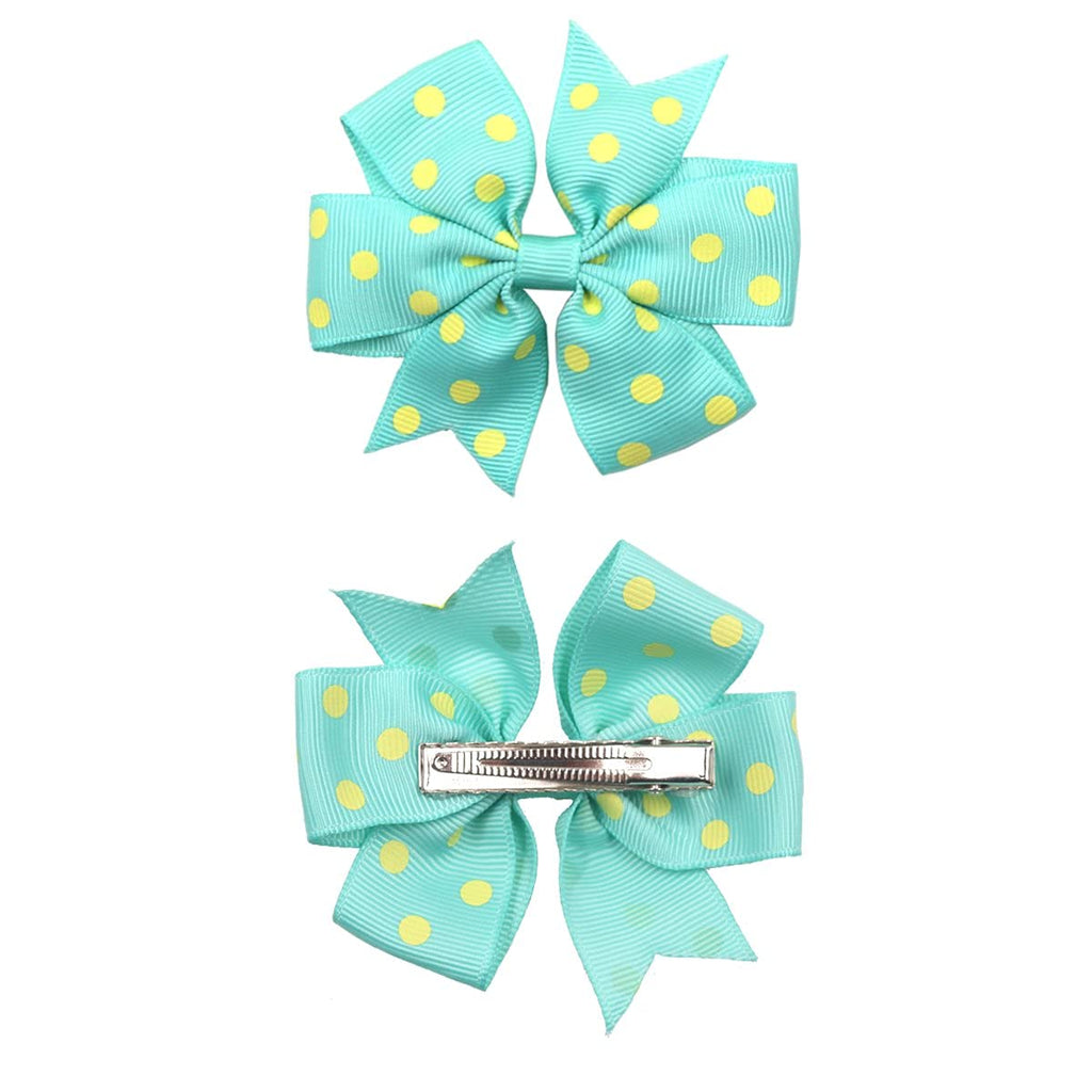40Pcs 3" Hair Bows for Girls Toddler Pinwheel Polka Dot Bow Alligator Clips | 20 Colors in Pairs Girls Bows | Durable Metal Clips | Back to School Bows |Toddler Hair Accessories