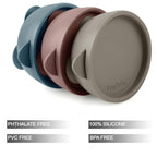 PandaEar 3 Pack Baby Suction Bowls with Lids – Stay Put Silicone Toddler Bowls for Self-Feeding & Travel, 100% Food Grade BPA-Free, Leakproof Feeding Set (Muted Earth Tones)