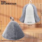 2 Pack Wool Sauna Hat Ukrainian Banya Cap for Men Women Bath House