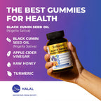 Sakoon Nutrition Black Seed Oil Gummies with Honey – Black Cumin Seed Oil (Nigella Sativa) with 2%+ Thymoquinone – Immune, Joint, Digestion, Hair & Skin Support – 60 Halal Gummies