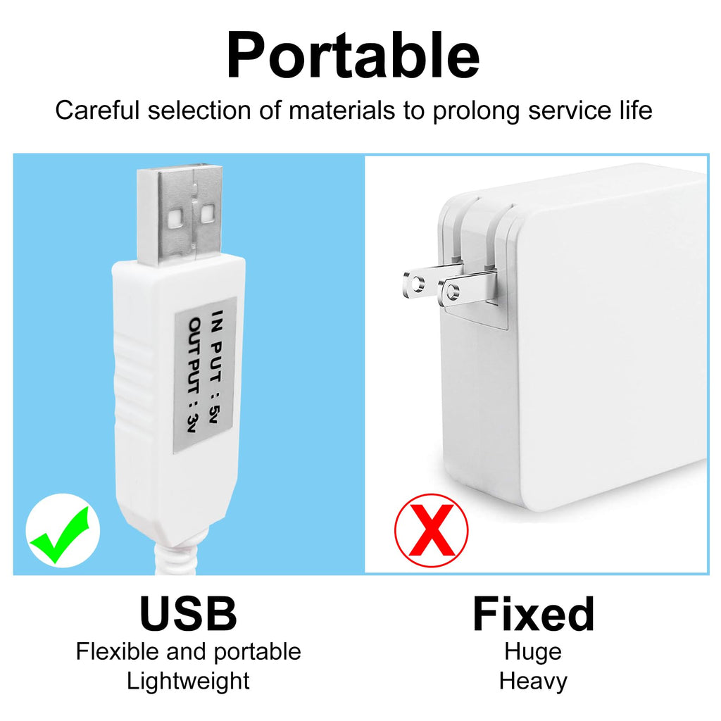Charger Cord Replacement for Waterpik Water Flosser WP360 WP462 WP450 WF13 WP100 Water Flosser, USB Charging Cable (White)