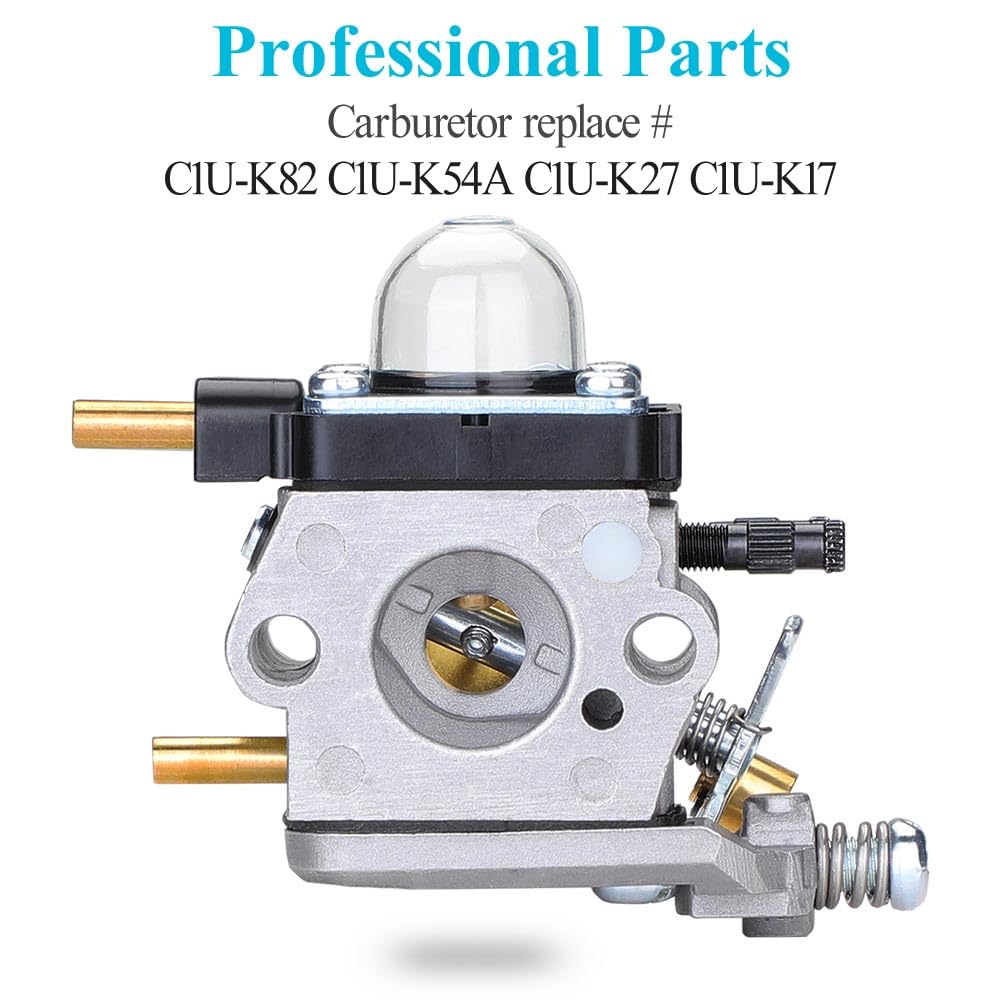 HOODELL C1U-K82 C1U-K54A Carburetor, for Mantis Tiller 7222 7222M 7225 7920, Echo TC-210 HC-1500, Premium Cultivator Carb, Plus Rebuild Kit Primer Bulb Fuel Line and More