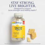 SOLARAY Calcium Citrate 1000 mg, 275 VegCaps | Bone & Teeth Support, Gentle Digestion Formula, 68 Servings, Vegan, Lab Verified