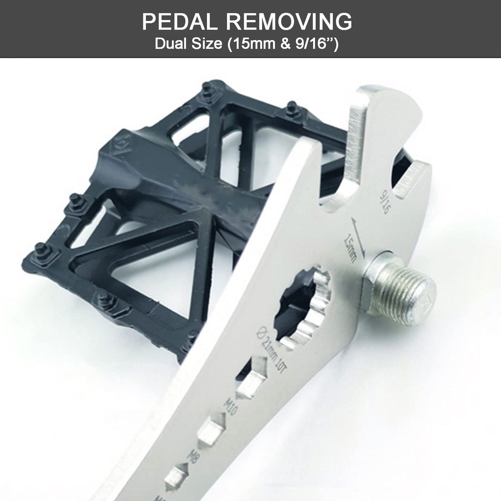 Bike Pedal Wrench, Bicycle Pedal Removal Tool with Extra Long Handle for Efficient Repair of Road and Mountain Bikes