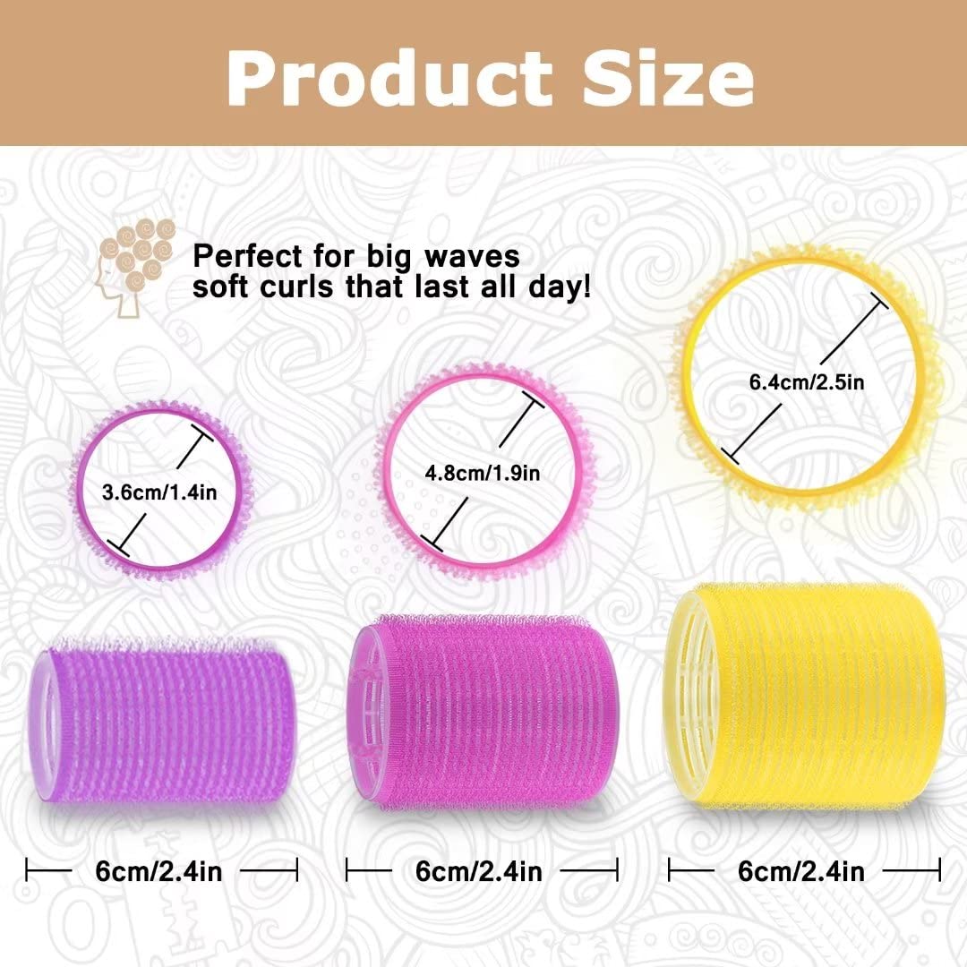 Buy now Self grip hair roller set,Hair roller set 18 pcs,Hair rollers with hair roller clips and comb,Salon hairdressing curlers,DIY Hair Styles, Sungenol 3 Sizes Hair Rollers in 1 setâ€¦ at indiglob india