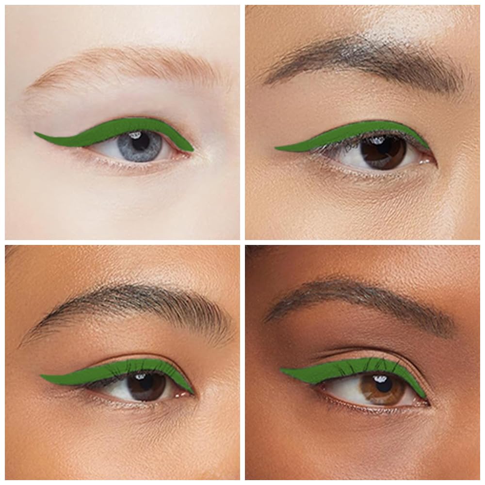 Explore Kaely's 2Pcs Gel Eyeliner Pencil in natural shades, showcasing vibrant looks on diverse skin tones. 100% Genuine product.