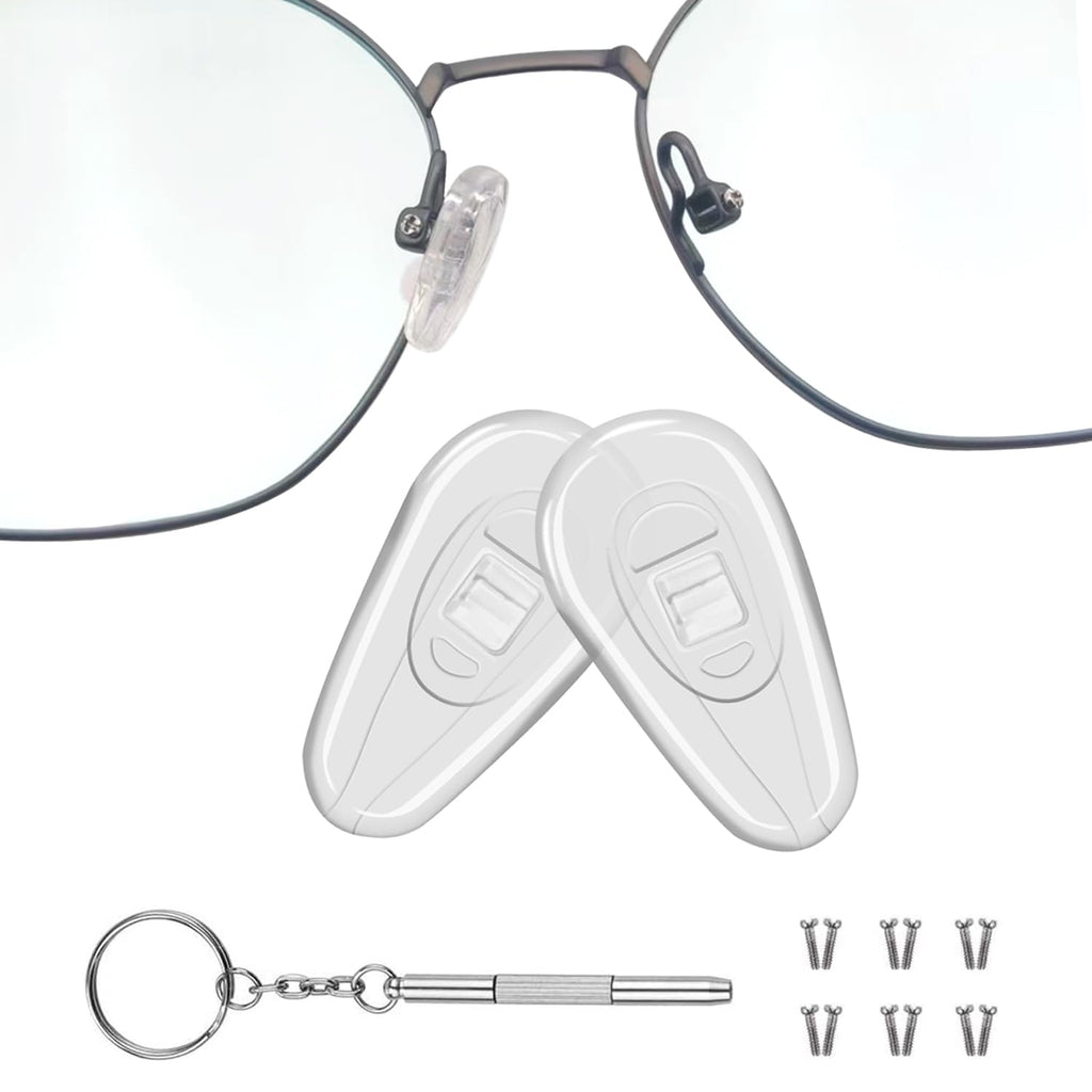Mr.ZzjOOj Eyeglasses Nose Pads, 15 x 8mm Screw-in Nose Pads for Glasses