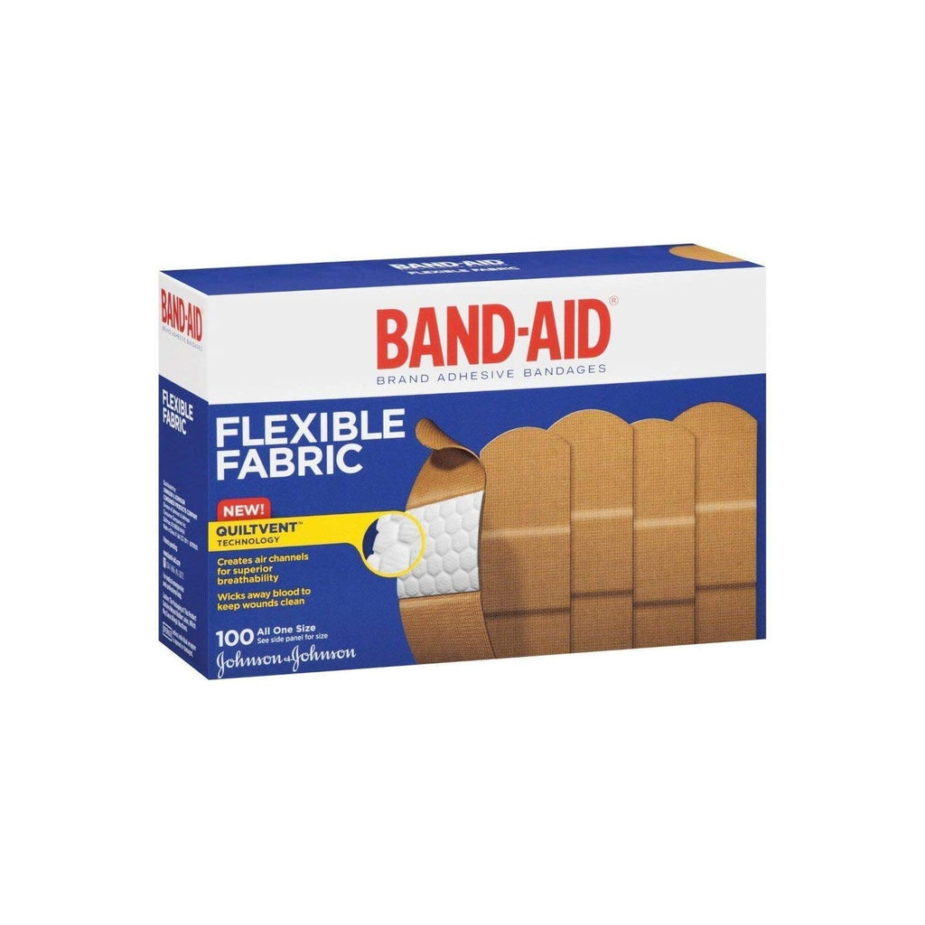 Buy now Johnson & Johnson Band-Aid Flexible Fabric Adhesive Bandages 1" X 3", Beige, Sterile (Box of 100) at indiglob india