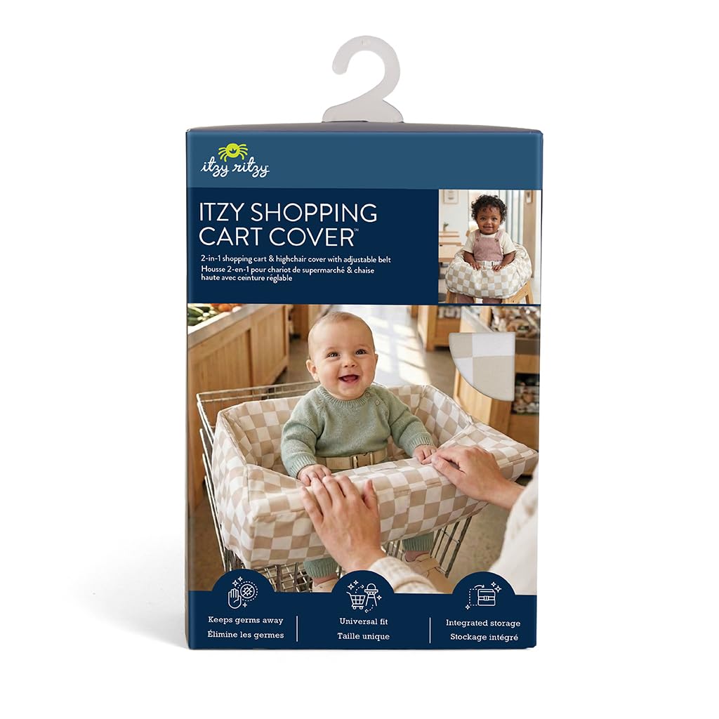 Itzy Ritzy Shopping Cart & High Chair Cover, Baby Seat Cover (Checkerboard)