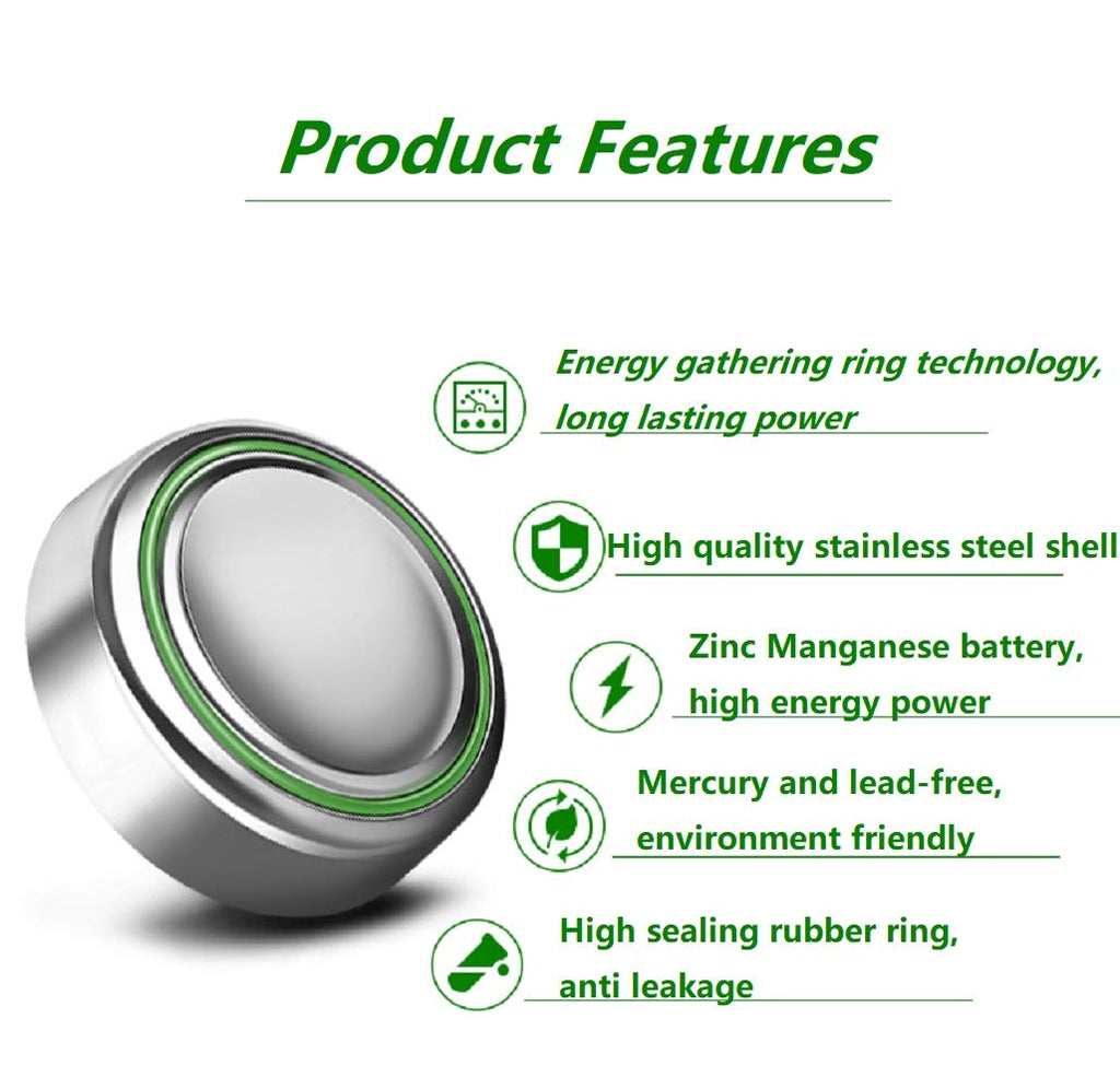 AG1 Coin Battery 10pcs/Pack LR621 364 SR621SW 621 LR60 CX60 Alkaline 1.5V Button Cell Batteries for Watch Toy