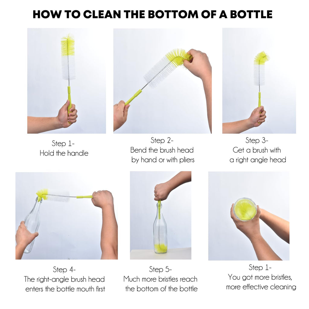 ALINK 16 inch Long Bottle Brush Cleaner for Washing Wine/Beer/Sport Well/Thermos/Glass, Hummingbird Feeder and Long Narrow Neck Sport Bottles