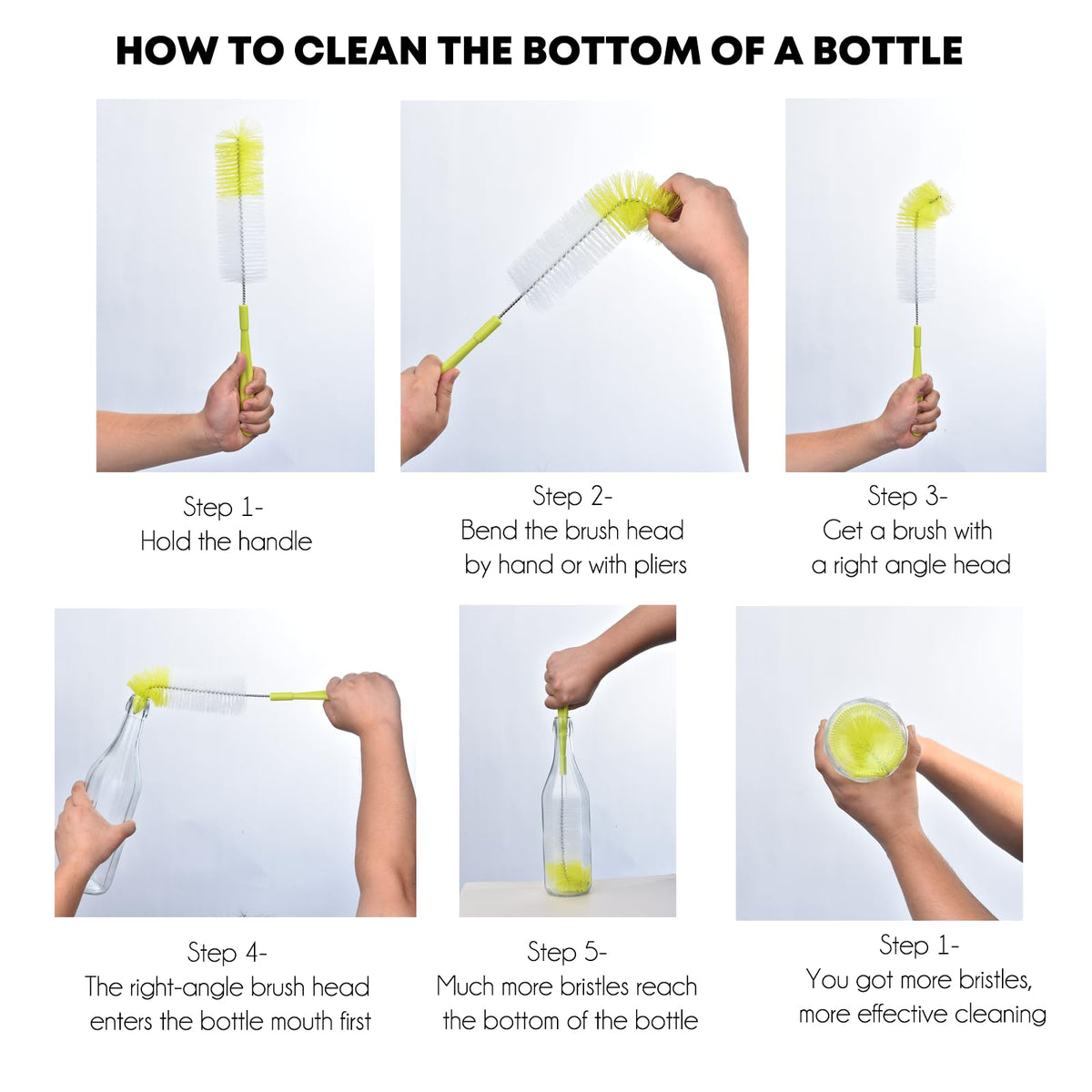 ALINK 16 inch Long Bottle Brush Cleaner for Washing Wine/Beer/Sport Well/Thermos/Glass, Hummingbird Feeder and Long Narrow Neck Sport Bottles