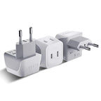 Buy now Ceptics Schuko Germany, France Plug Adapter, Dual Input - Ultra Compact Light Weight - Usa to Russia, South Korea Travel Adaptor Plug - Type E/F (3 Pack) at indiglob india