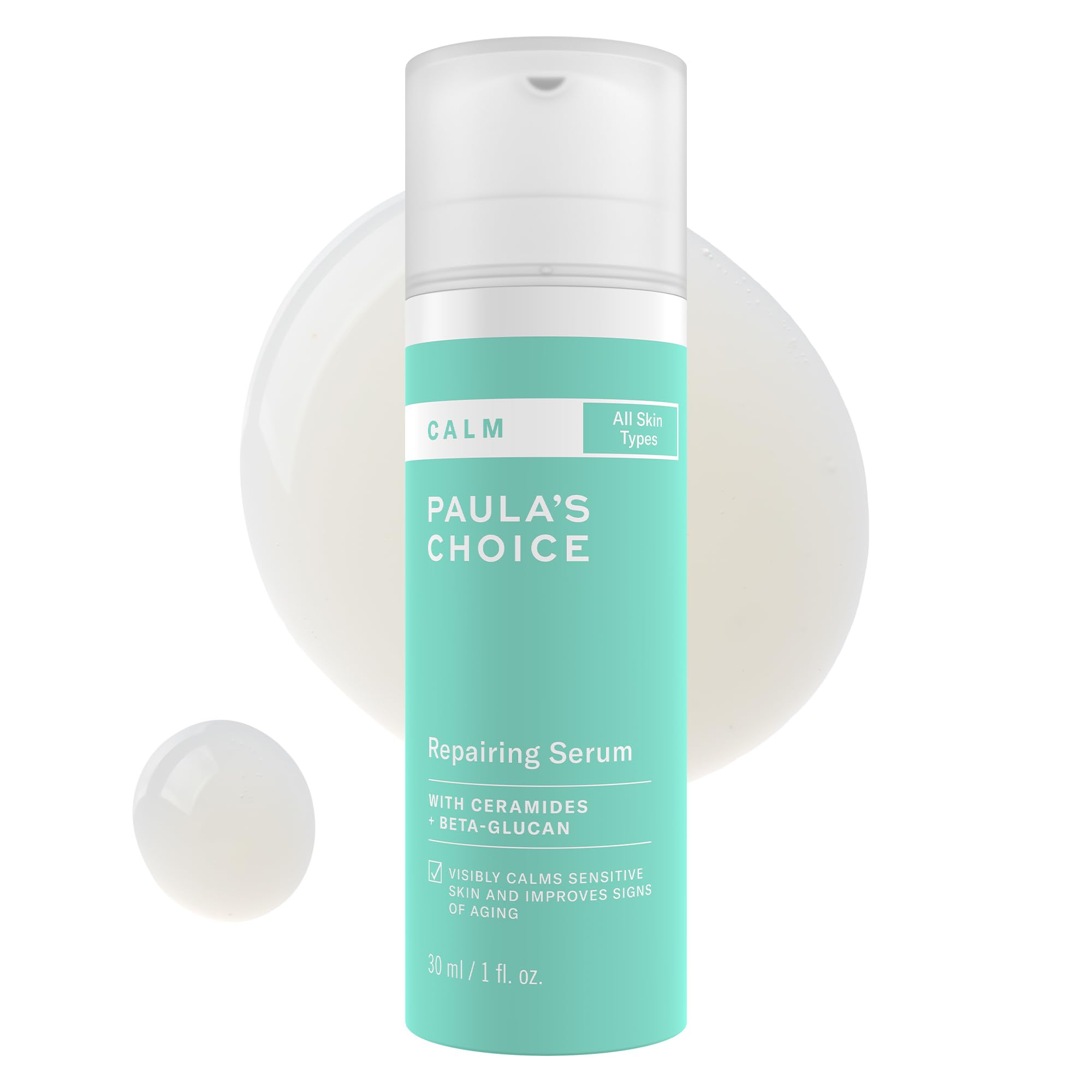 Buy now PaulaÆ’??s Choice CALM Repairing Serum for Sensitive Skin, Calms + Soothes Redness, Lightweight Hydration with Hyaluronic Acid for All Skin Types, 1 Fl Oz at indiglob india