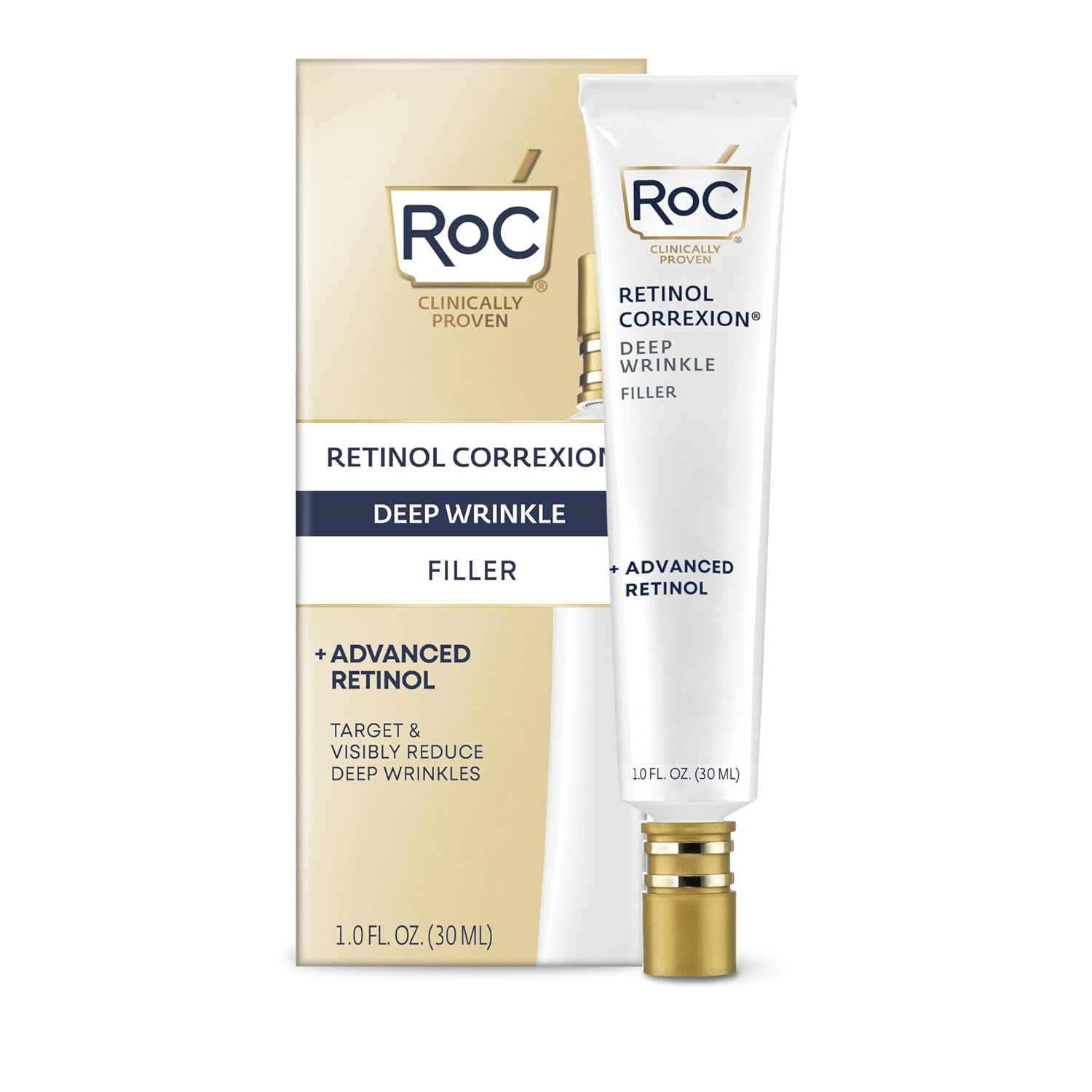 Buy now RoC Retinol Correxion Wrinkle Filler for Deep Wrinkles with Hyaluronic Acid & Retinol, Skin Care for Women and Men, 1 Fl Oz (Packaging May Vary) at indiglob india