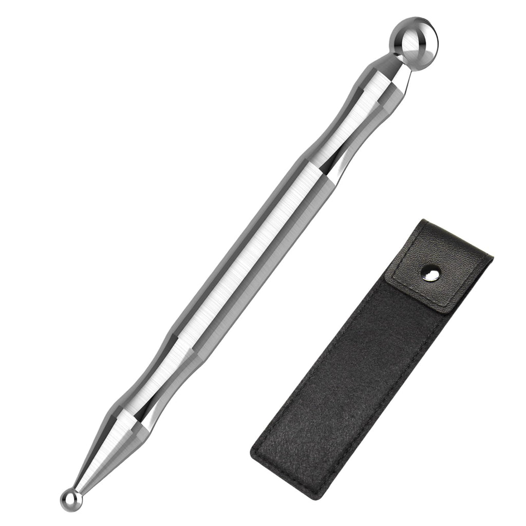 Melonsun Stainless Steel Acupuncture Pen for TMJ Relief, FSA-HSA-Eligible TMJ Massager for Jaw Clenching, Acupressure Facial Tool for Face Reflexology & Full-Body Pressure Point Massage