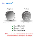 CELEWELL CR1620 5 Pack Key Fob Tracker 70mAh 3V Lithium Battery