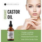 Kate Blanc Cosmetics Castor Oil Organic for Hair, Lashes, Face, Skin (2oz) | 100% Pure, Cold Pressed, Hexane Free Hair Oil in Glass Bottle. Lash Serum for Thicker-Looking Eyelashes & Eyebrows