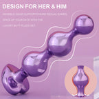 3 Pcs Lightweight Alloy Anal Beads Training Sets Butt Plugs, Hearted Bases
