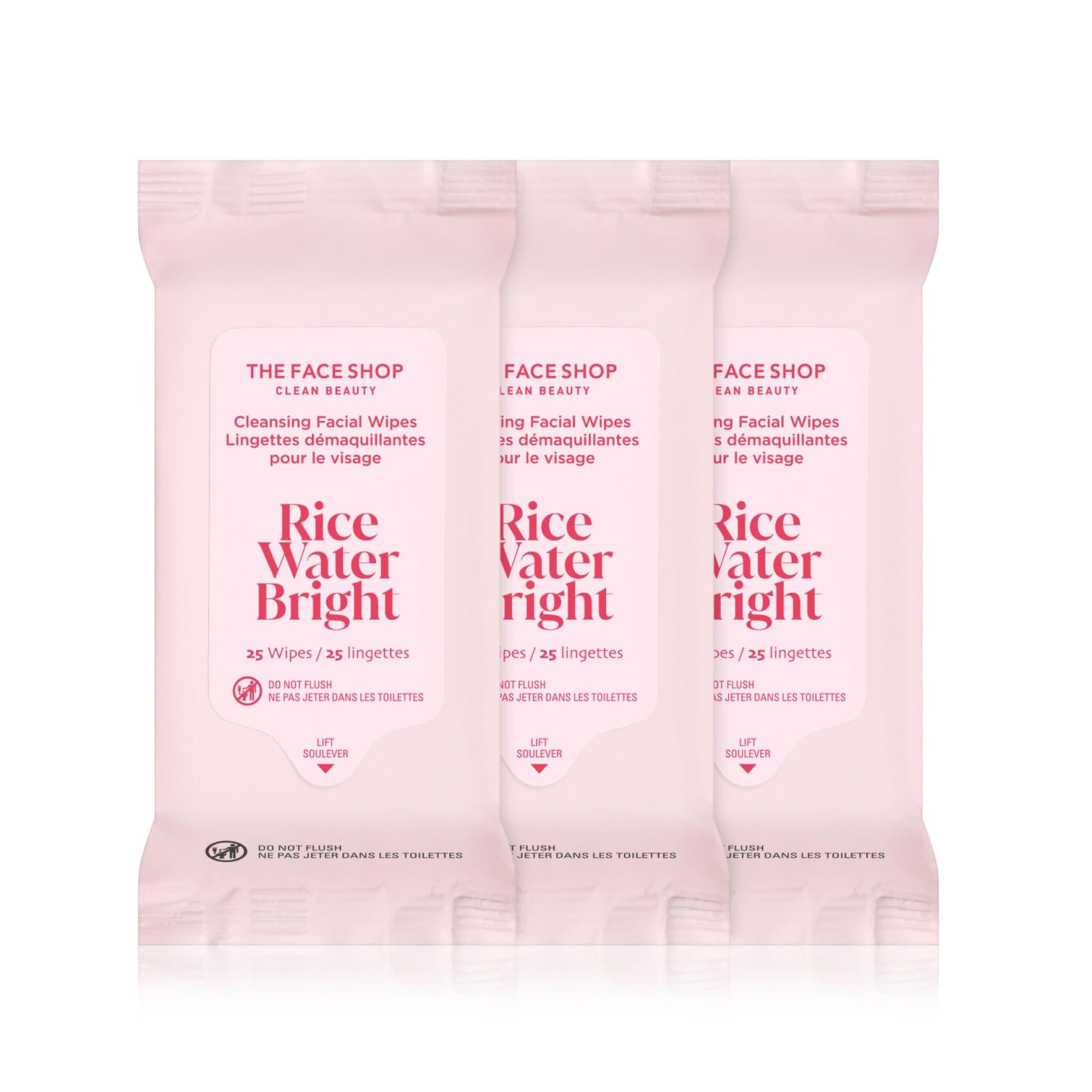THE FACE SHOP Rice Water Bright Makeup Remover Wipes for Face, Moisturizing, Infused with Rice Extract, Disposable Cleansing Facial Wipes, 50 Count