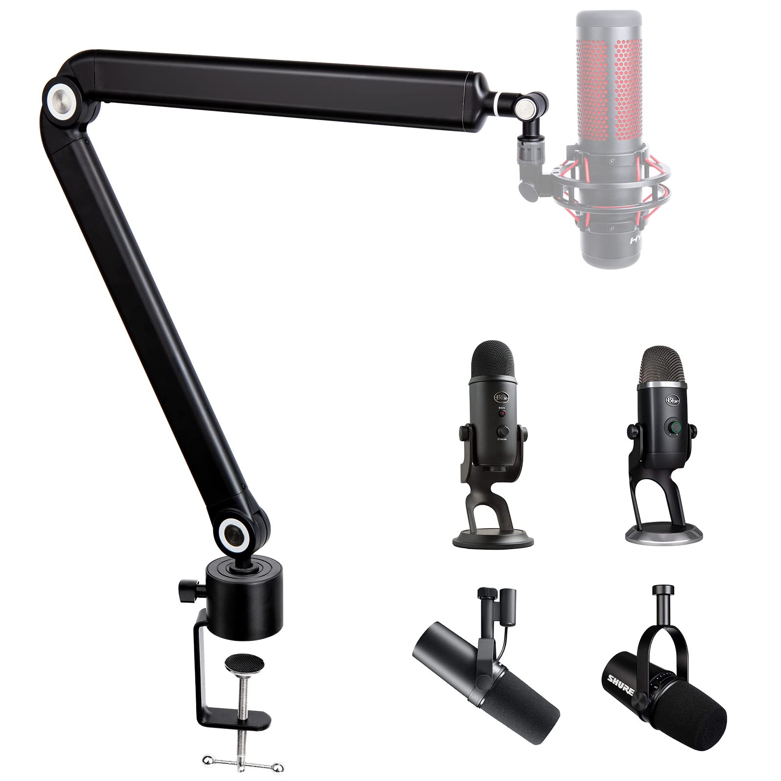 Buy now Microphone Wall Mount Boom Arm - Microphone Wall Mount for Mic holder，Horizontal Mounting Wall，Space Saving Desktop Metal Mic Stand Clamp by SUNMON Microphone Boom Arm at indiglob india