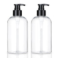 Plastic Pump Bottles Dispenser 2Pack 10oz Shampoo Bottle BPA Free | Empty Pump Bottle Refillable Clear Shampoo Conditioner for Lotion, Liquid Soap, Massage Oil