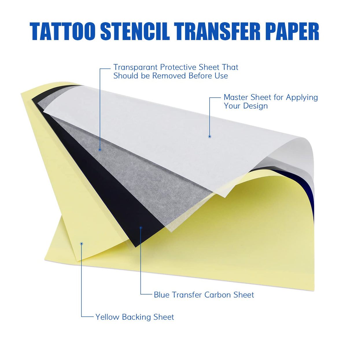 Tattoo Transfer Paper 100 Sheets A4 Size Tattoo Stencil Paper for Tattooing