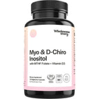 Myo-Inositol & D-Chiro Inositol Capsules with MTHF, Folate, Vitamin D| Support for Ovarian Function, Hormone Balance, & Homocysteine Levels | Fertility Supplements for Women | 40:1 Ratio